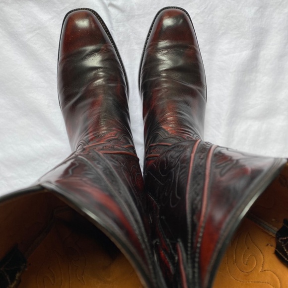 Genuine Lucchese “Knox” Western Boots in Black Cherry, size 10 ½ B Men - Picture 4 of 8